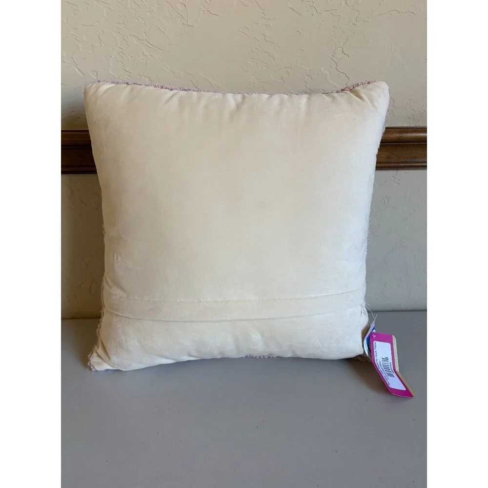 New! Cargo Room Reindeer with Presents Hook Pillow Square Pink Christmas Santa H